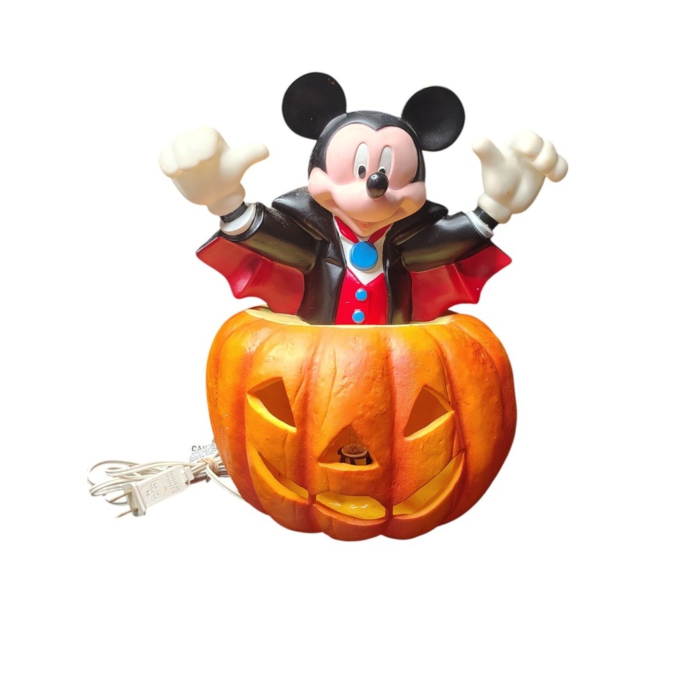 VINTAGE 1996 DISNEY VAMPIRE DRACULA MICKEY MOUSE PUMPKIN JACK-O-LANTERN